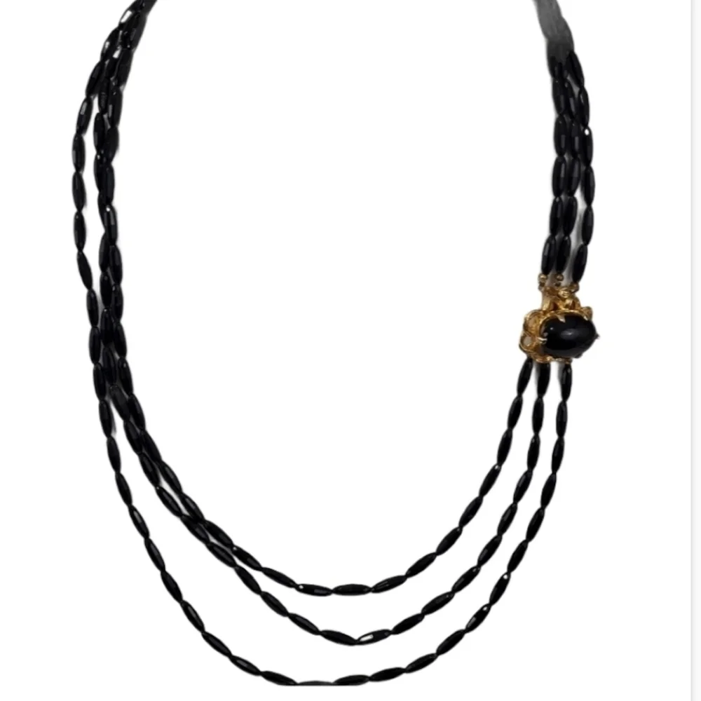 Castlecliff black multi strand Necklace - Picture 1 of 7